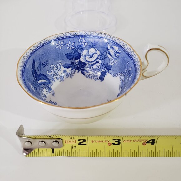 Vintage Old Chelsea Royal Stafford Bone China Cup Blue White - Picture 2 of 8